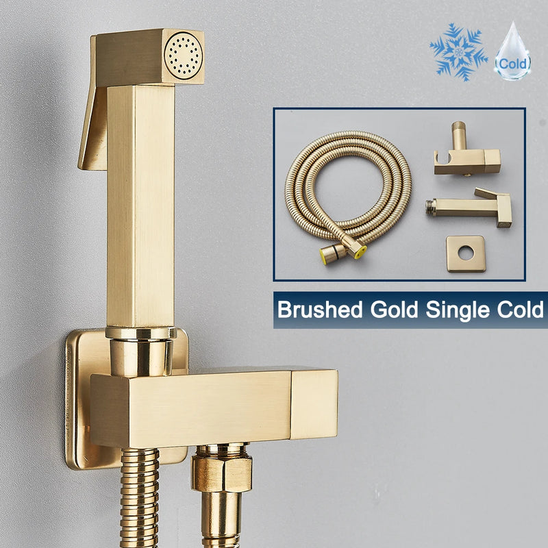 Douchette WC Pistolet Inox Eau Froide Seule