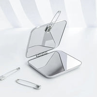 Miroir de Poche Pliant Inox, Rond, Carré ou Lot de 2