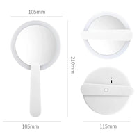 Miroir de Poche LED Rechargeable USB à Poignée Rotative, Rose ou Blanc