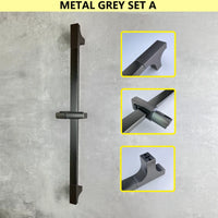 Barre de Douche Réglable Inox 64 cm, Ronde ou Carrée, 6 Finitions