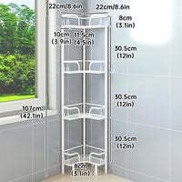Étagère d'Angle Salle de Bain Métal sur Pied, 2 à 4 Niveaux