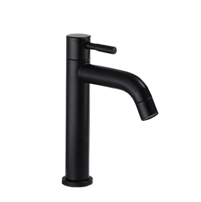 Robinet Lave-Main Eau Froide Inox 304, 6 Versions, Bec Courbe ou Droit