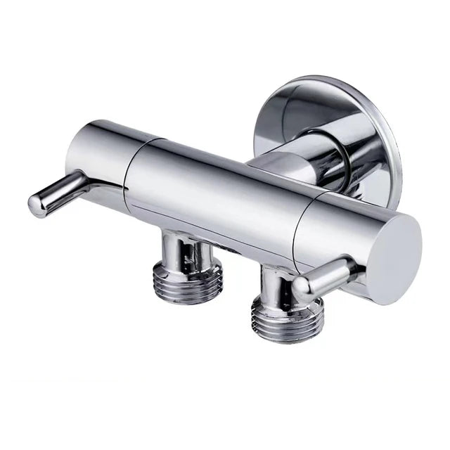 Douchette WC Cannelée Doré ou Chromé avec Robinet Double Sortie