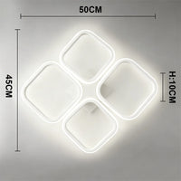 Plafonnier LED Carré Cuisine Moderne Motif en Grille ou en Croix