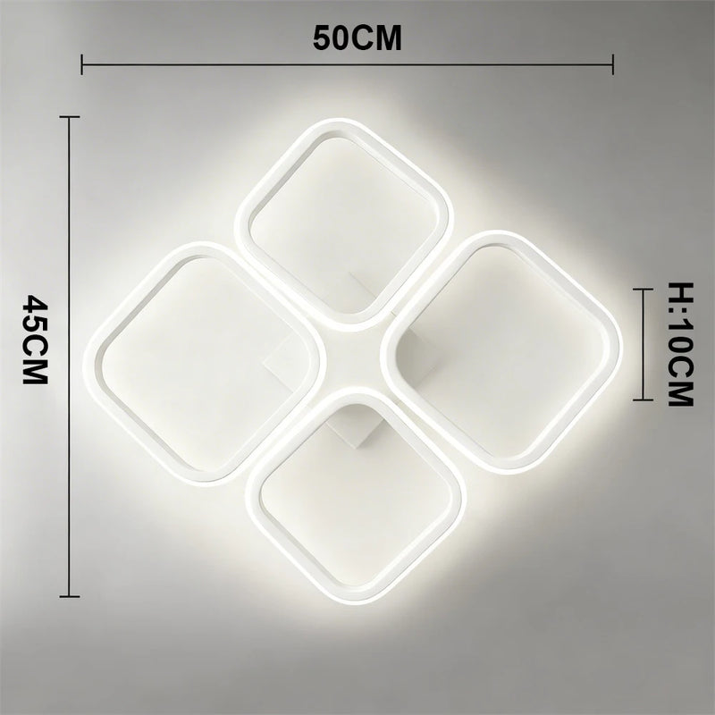 Plafonnier LED Carré Cuisine Moderne Motif en Grille ou en Croix