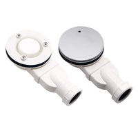 Bonde de Douche Extra Plate à Sortie Latérale 90 mm, Blanche ou Argent
