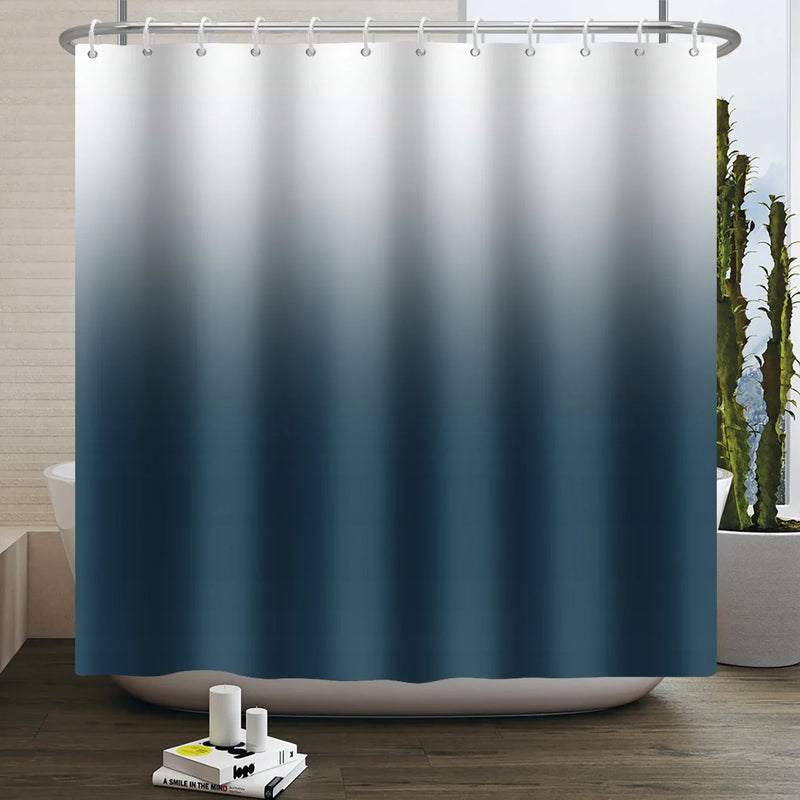 Rideau de Douche Ombré Uni ou Dégradé en Polyester, 48 Coloris, 5 Dimensions