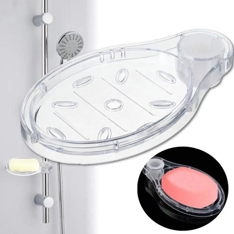 Porte-Savon Transparent en Acrylique pour Barre de Douche 19, 22 ou 25 mm