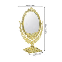 Miroir de Table Vintage Ovale Pivotant, Argent ou Doré, 20 x 33 cm
