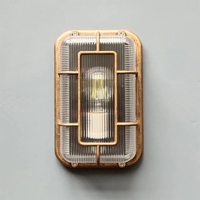 Plafonnier Cuisine Rétro Industriel Bronze avec Cage Métallique, Douille E27