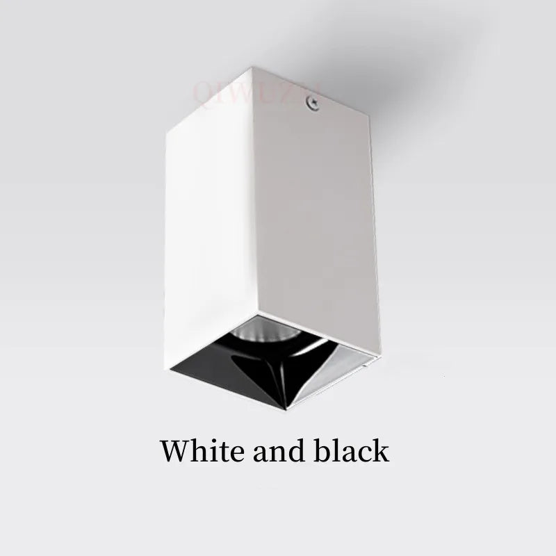 Spot LED en Saillie Cuisine Carré Anti-Éblouissement, 7 à 24 W, Noir ou Blanc