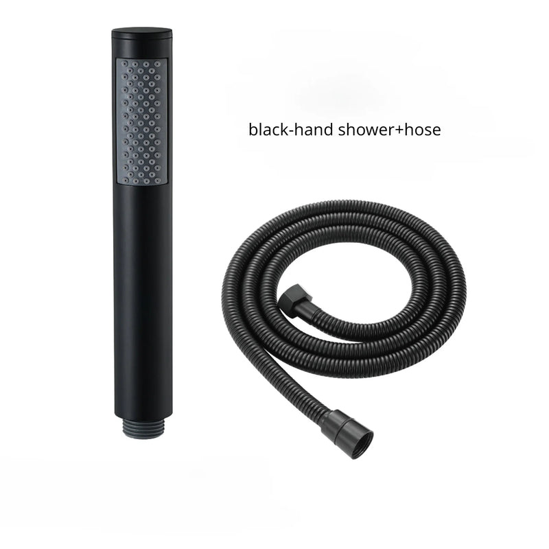 Pommeau de Douche Cylindrique Inox, 9 Finitions, Seul ou avec Flexible