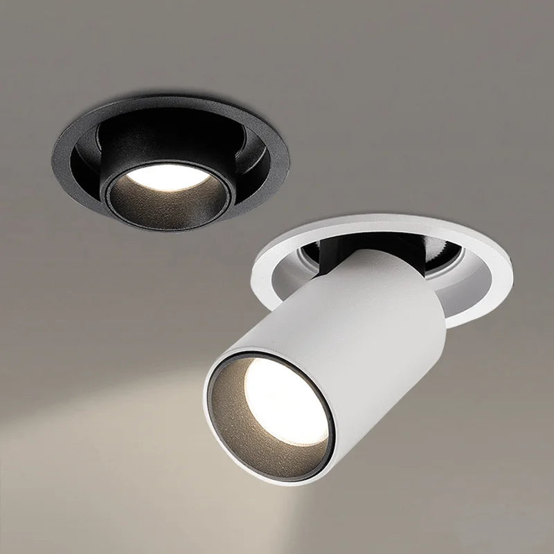 Spot LED Encastrable Télescopique Orientable Cuisine, 5 à 20 W, Noir ou Blanc