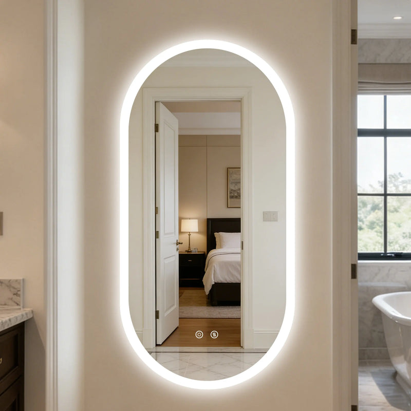 Miroir LED Ovale Salle de Bain Intelligent 80x50 cm
