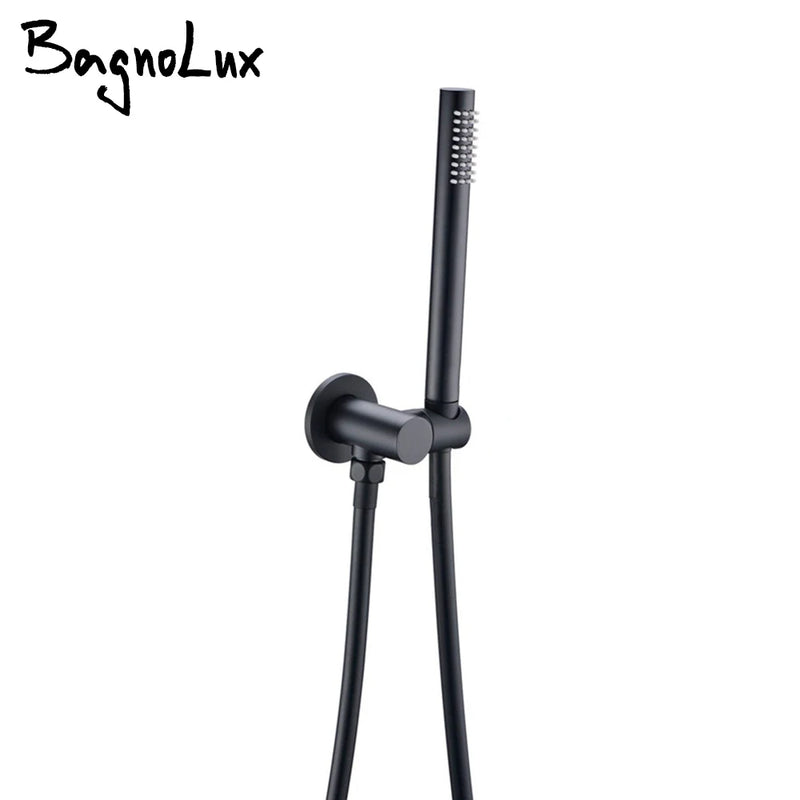 Pommeau de Douche Baguette Laiton, Sortie Murale et Flexible, 6 Finitions