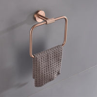 Ensemble d'Accessoires de Salle de Bain Or Rose avec Étagère