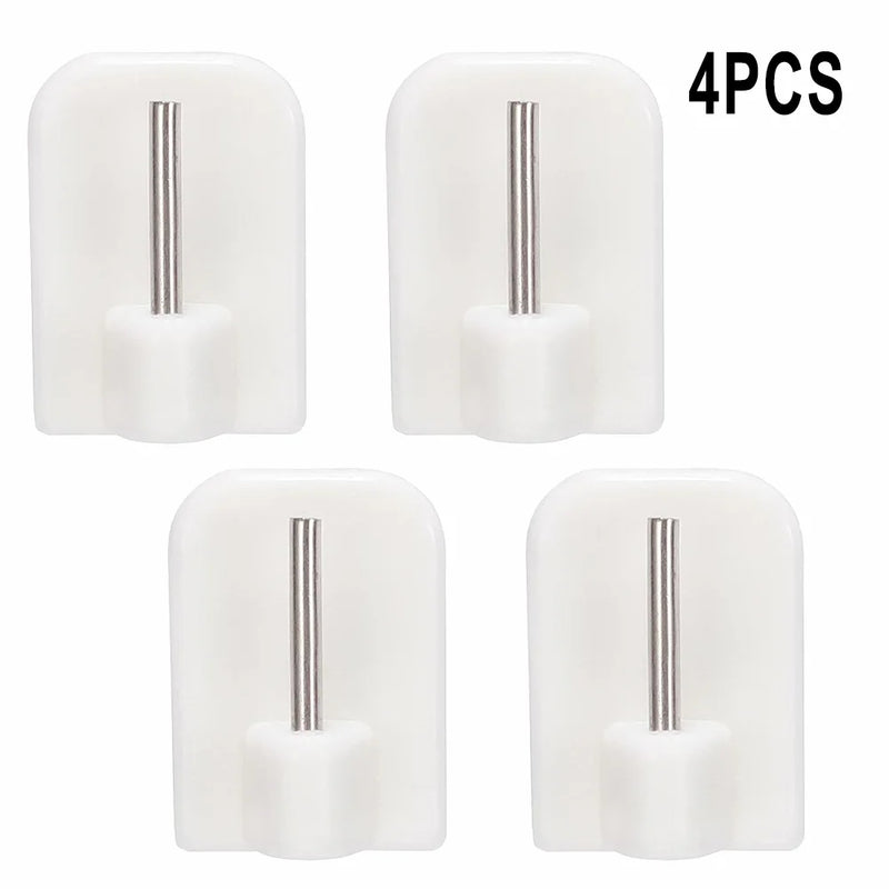 Crochets de Rideau Adhésifs Blancs Sans Perçage, Lot de 4 à 12
