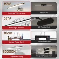 Applique pour Miroir Salle de Bain LED Tricolore 40/50 cm