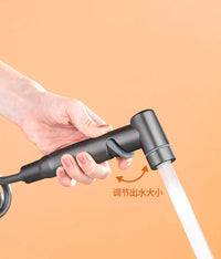 Douchette WC Valve Double Commande et Flexible Spiralé Extensible 2 m