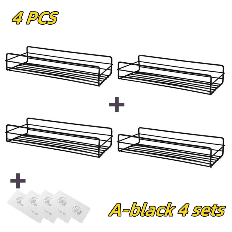 Étagère de Salle de Bain Inox Sans Perçage Droite ou d'Angle
