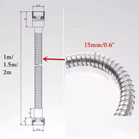 Flexible de Douche Noir Inox G1/2 5 Finitions 150 à 300 cm