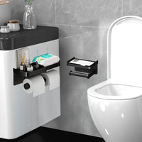 Porte-Papier Toilette Mural Aluminium avec Tablette, à l'Unité ou Lot de 2, 4 Finitions