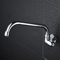 Robinet de Cuisine Mural Eau Froide Laiton Chromé, Bec Pivotant 29 cm