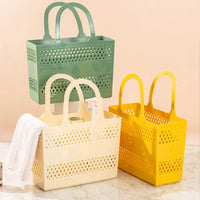 Panier de Douche Portable Ajouré 29 x 20 cm, Beige, Vert ou Jaune