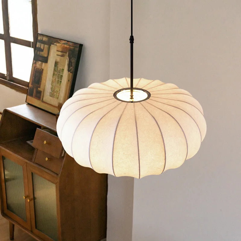Suspension Cuisine Lanterne Soie Wabi-Sabi, Ø 30, 40 ou 50 cm