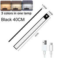 Réglette LED Sous Meuble Aluminium 3 Couleurs avec Détecteur de Mouvement