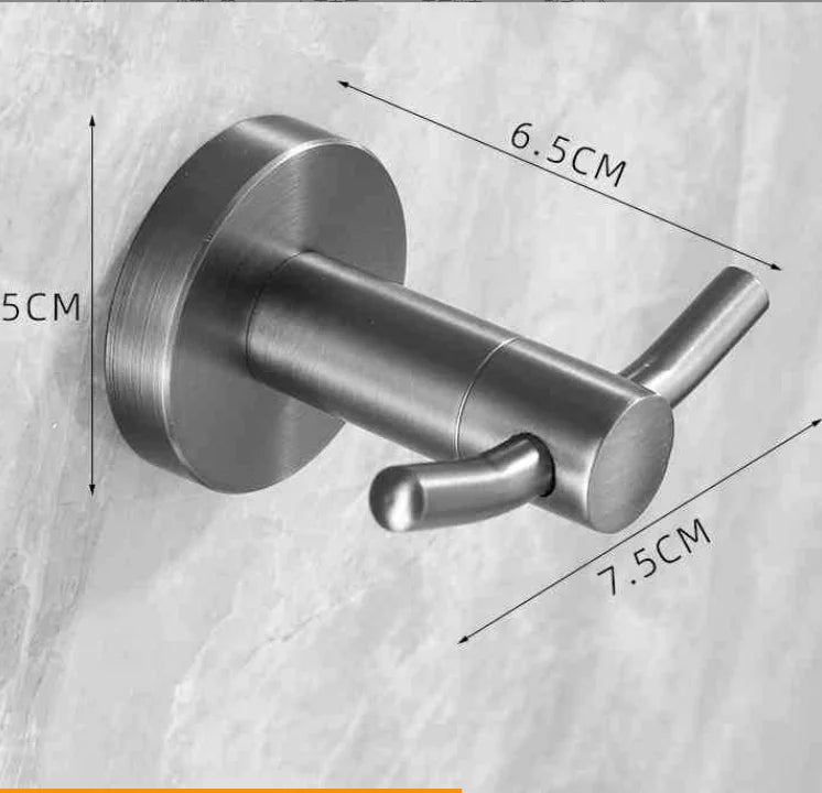 Patère Salle de Bain Murale Inox 304 Gris Anthracite, 9 Modèles