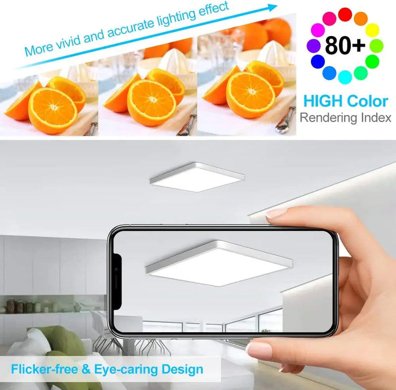 Plafonnier LED Cuisine Ultra-Fin 24W ou 36W 4 Finitions