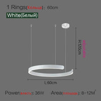 Suspension Cuisine LED Anneaux Ouverts, Ø 40 à 80 cm