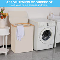 Panier à Linge Étroit avec Couvercle et Sacs Amovibles, 100 L ou 160 L