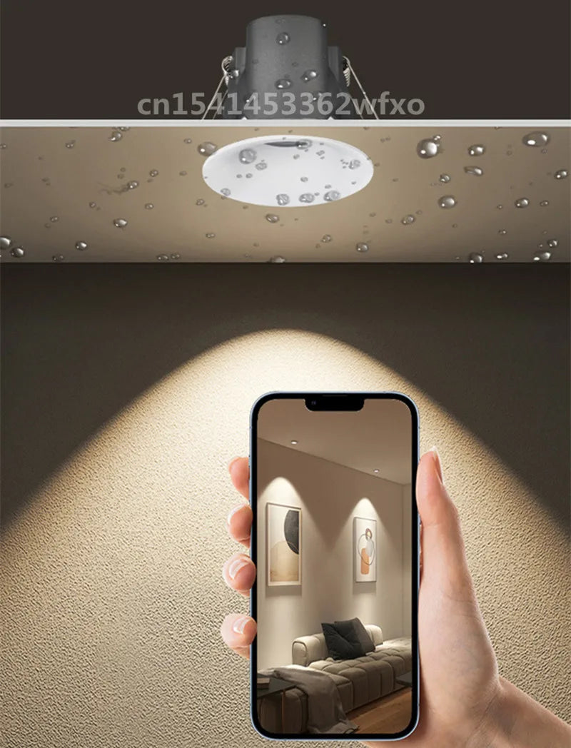 Spot Salle de Bain IP65 COB Encastrable, 5 à 35 W, Noir ou Blanc