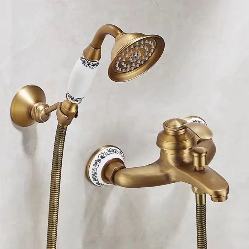 Colonne de Douche Classique Laiton Douchette Main Baignoire