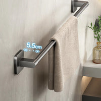 Porte-Serviette Sans Percer Aluminium Gris Anthracite 30 à 50 cm