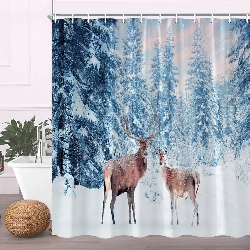 Rideau de Douche en Tissu Polyester, 28 Motifs au Choix, 90 à 240 cm