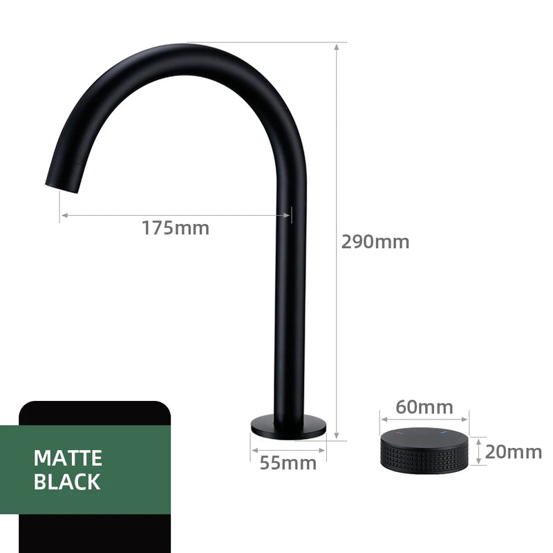 Mitigeur Lavabo Haut 2 Trous Laiton, Bec Pivotant 360°, 5 Finitions