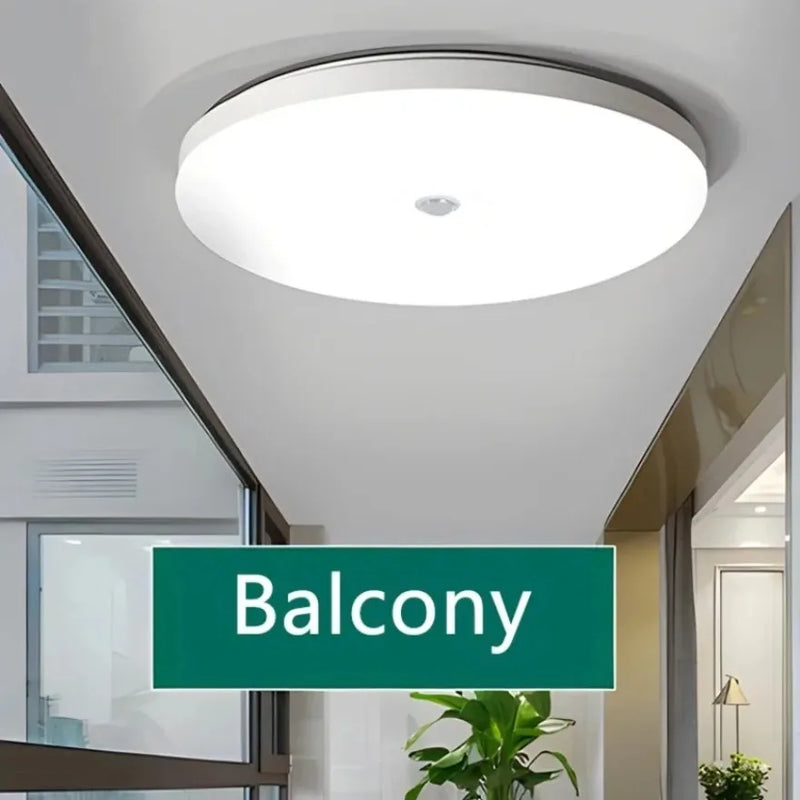 Plafonnier Cuisine Rond Blanc, Détecteur de Mouvement et de Luminosité, Ø 23 ou 30 cm