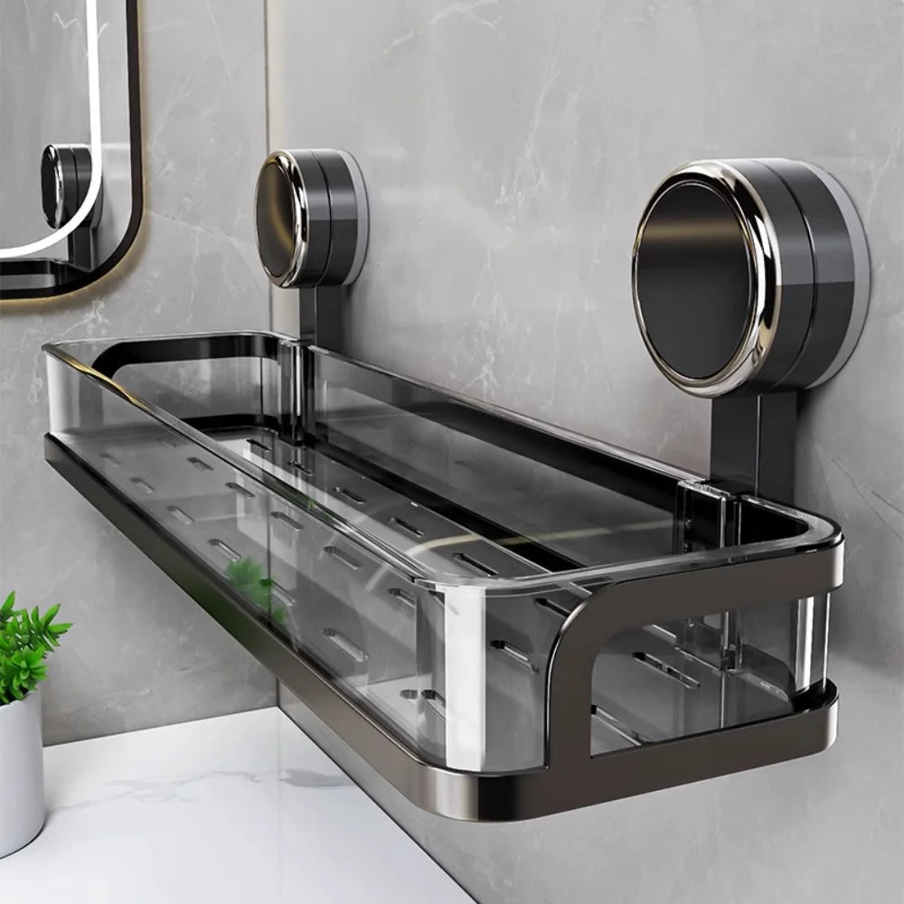 Étagère Salle de Bain à Ventouses Sans Perçage, Simple, Double ou Angle