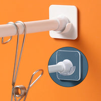 Supports Adhésifs Transparents pour Tringle de Douche, 7 x 7 cm