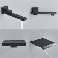 Douche Encastrable Noire Cascade de Pluie avec Bec
