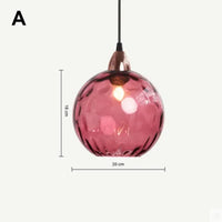 Suspension Cuisine Globes en Verre Coloré Texturé, 1 à 8 Têtes