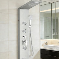 Colonne de Douche LED Cascade et Pluie avec Mitigeur et Jets de Massage