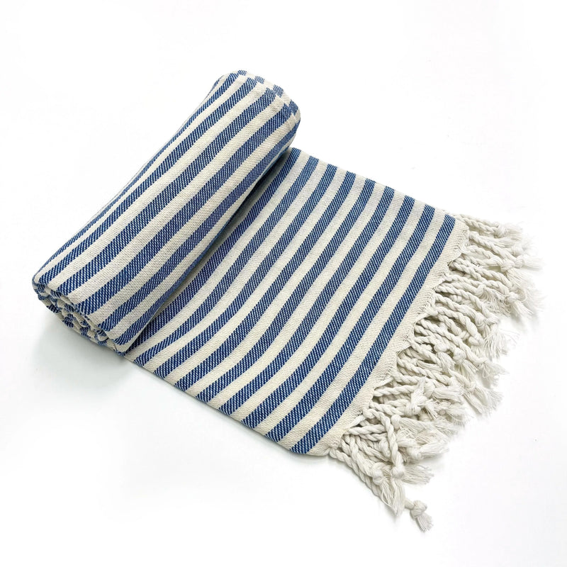 Serviette de Bain Turque Rayée à Franges en Coton 99 x 180 cm