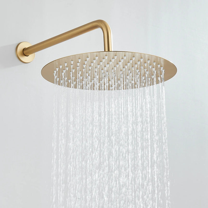 Douche Encastrable Dorée 2-3 Voies Effet Pluie