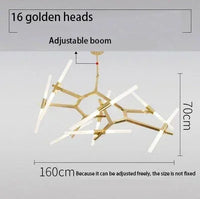Suspension Cuisine Branches LED Doré ou Noir, 6 à 20 Lampes