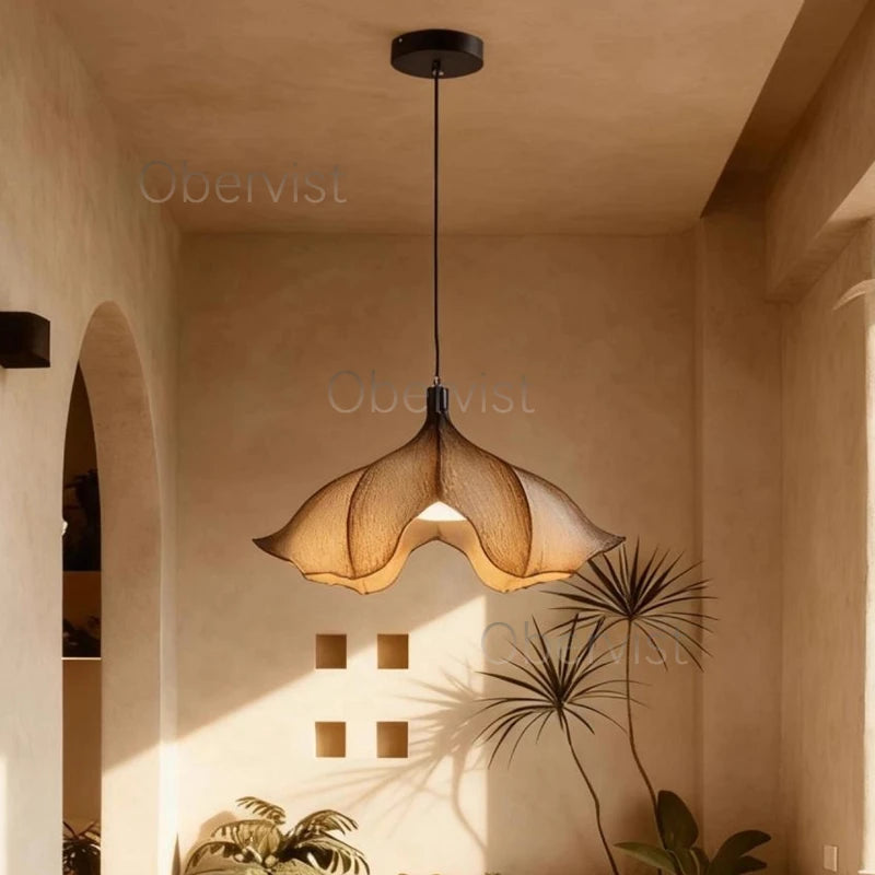 Suspension Cuisine Pétale Wabi-Sabi, Ø 45 cm, Blanc Chaud ou Froid