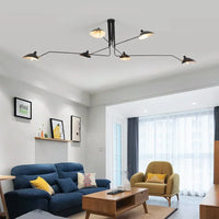 Suspension Cuisine Design Cônes Noirs 4, 6 ou 8 Lampes, Ø 130 cm